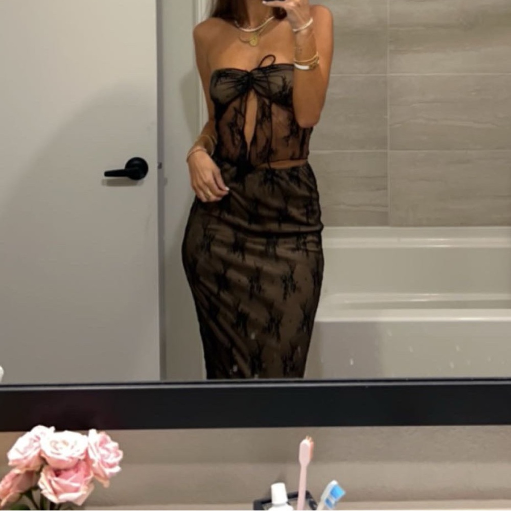 Princess Polly Black Lace Bandeau Intimate SET